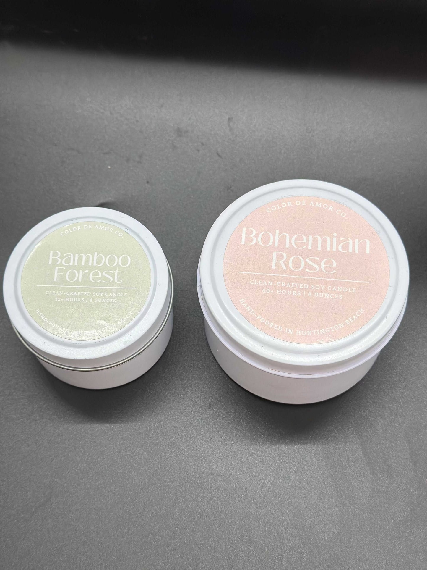 8 oz white tin candle